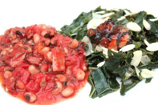 Spicy Hoppin John and Collard Greens